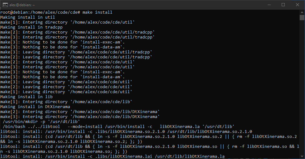 Running 'make install'